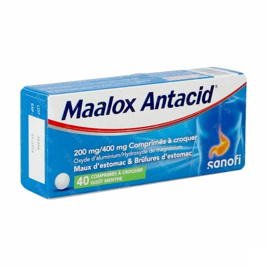 Maalox Antacid 200/400 40 Comprimés