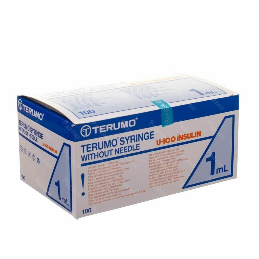 Terumo Seringue Insuline Sans Aiguille 1ml 100