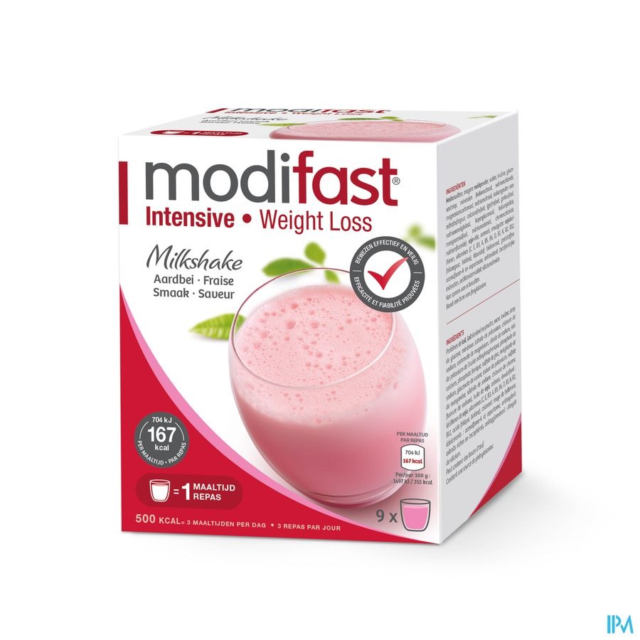 Modifast Intensive Milkshake Fraise Sach 9