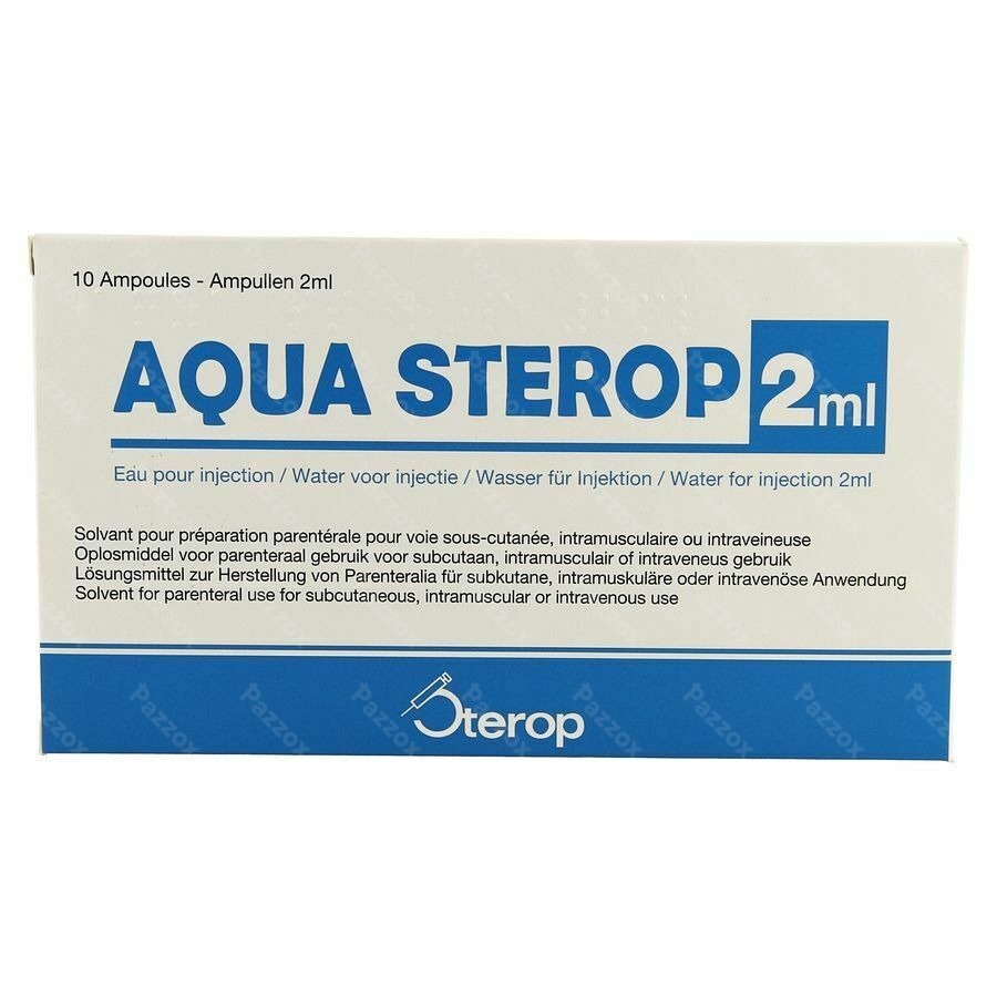 Aqua Sterop Pour Inj Solvens Amp 10 X 2ml