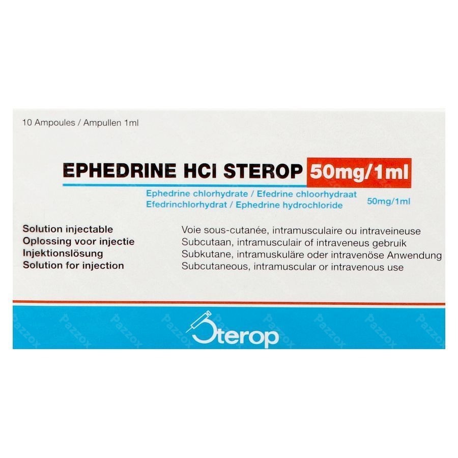 Ephedrine Hcl Amp 10 X 50mg/1ml