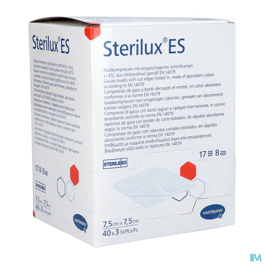 Hartmann Sterilux Es 7,5x7,5cm 8pl. St.40x3 P/s