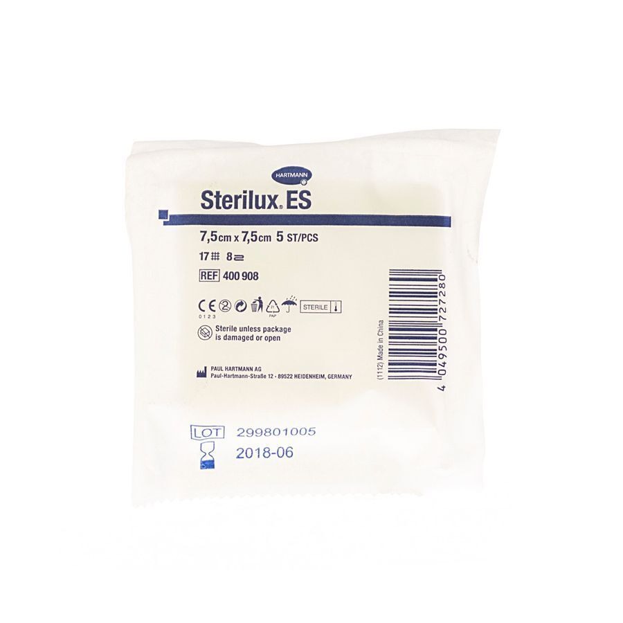 Sterilux Es 7,5x7,5cm 8pl.st. 30x5 P/s
