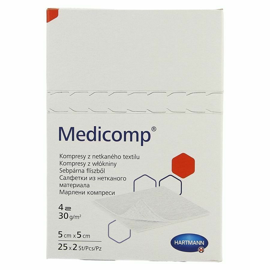 Medicomp 5x5cm 4pl. St. 25x2 P/s