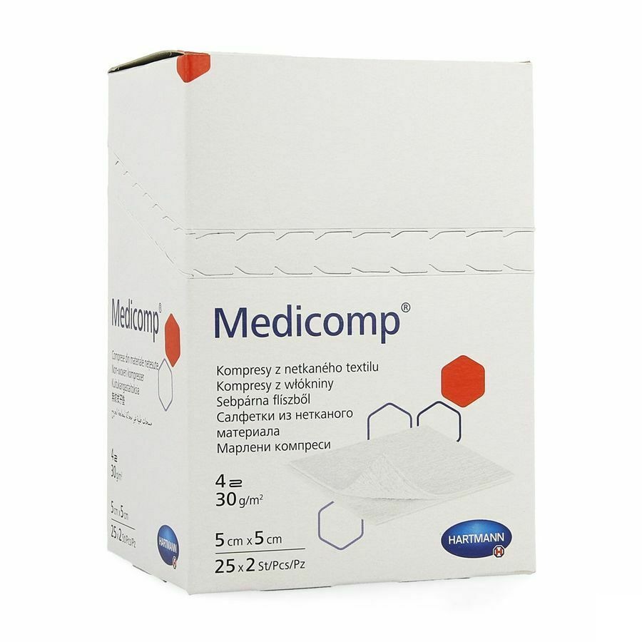 Medicomp 5x5cm 4pl. St. 25x2 P/s