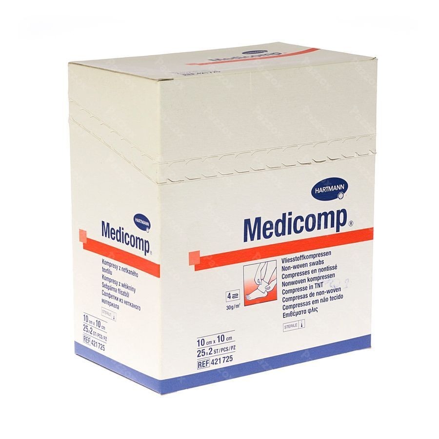 Medicomp 10x10cm 4pl. St. 25x2 P/s