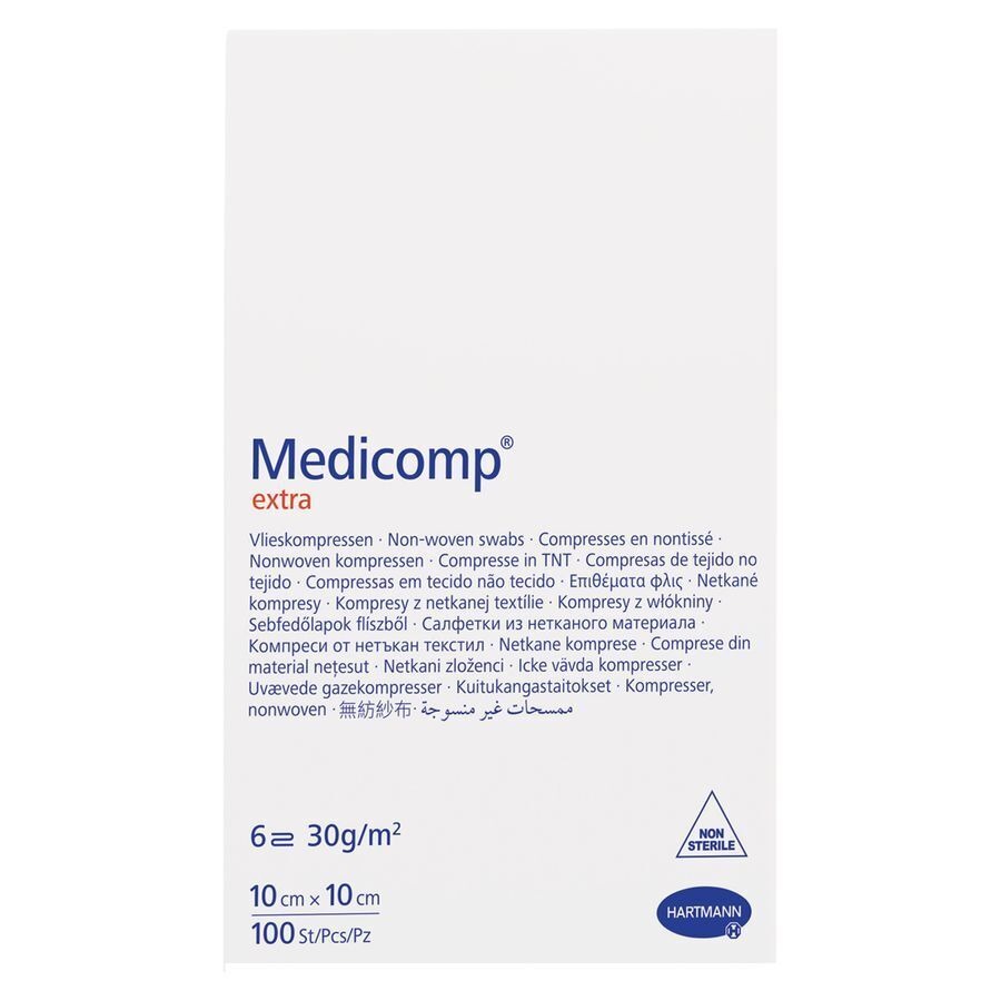 Medicomp 10x10cm 6pl. N.st. 100 P/s