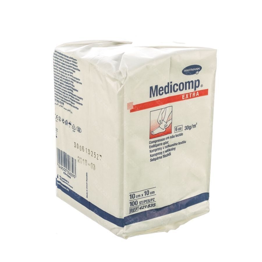 Medicomp 10x10cm 6pl. N.st. 100 P/s