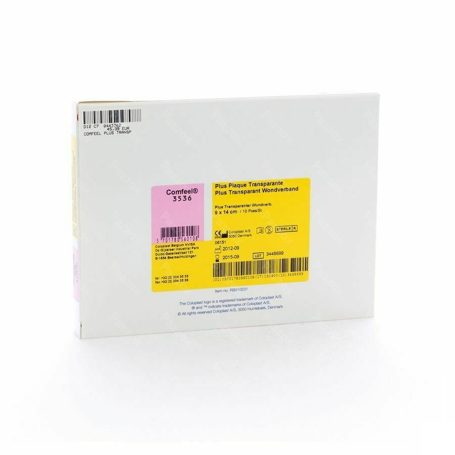 Comfeel Plus Plaques Transp 9x14cm 10 33536