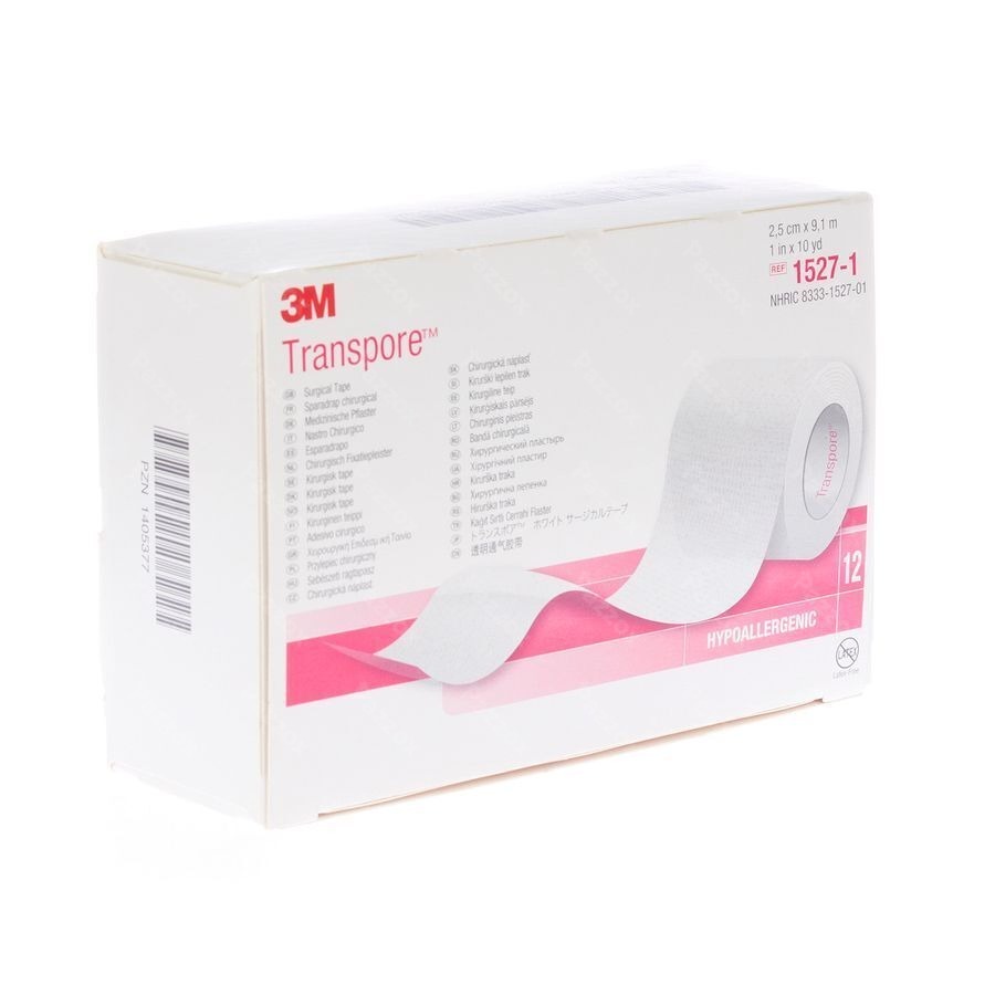 Transpore 3m Sparadrap El.transp 25mmx9m 12 1527/1