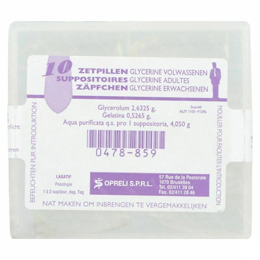 Glycerine Sopreli Supp Ad 10