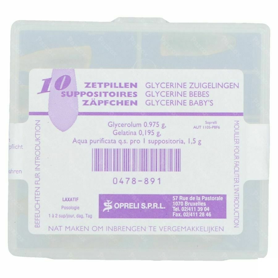 Sopreli Glycerine Bébés 10 Suppositoires