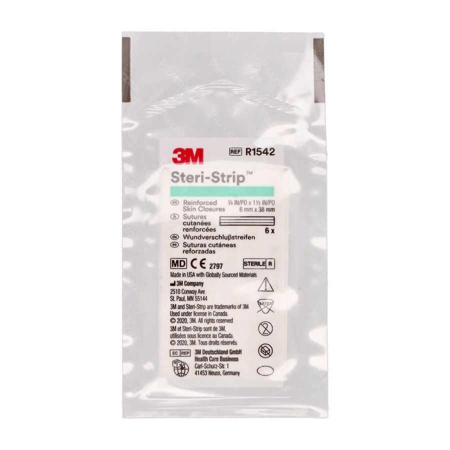 Steri-strip 3m Ster 6,0mmx 38mm Bte 1x 6 1542p-1