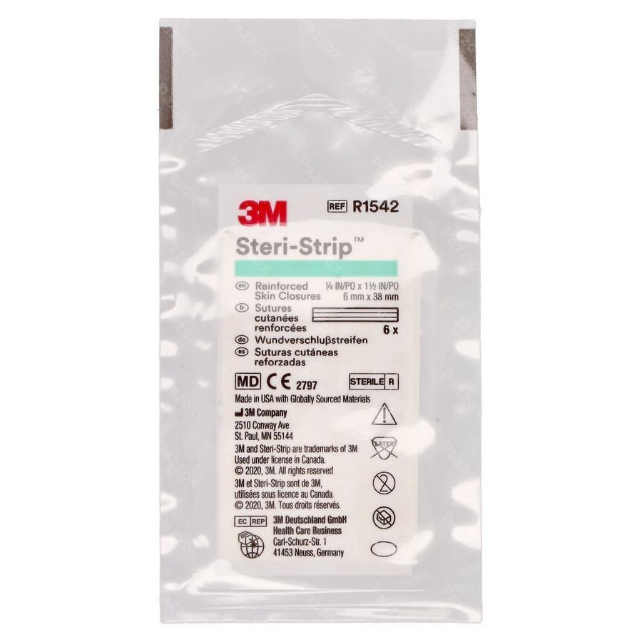 Steri-strip 3m Ster 6,0mmx 38mm Bte 1x 6 1542p-1