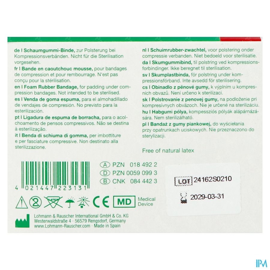 Komprex Binde 8cmx 2m Epais.0,5cm 22313