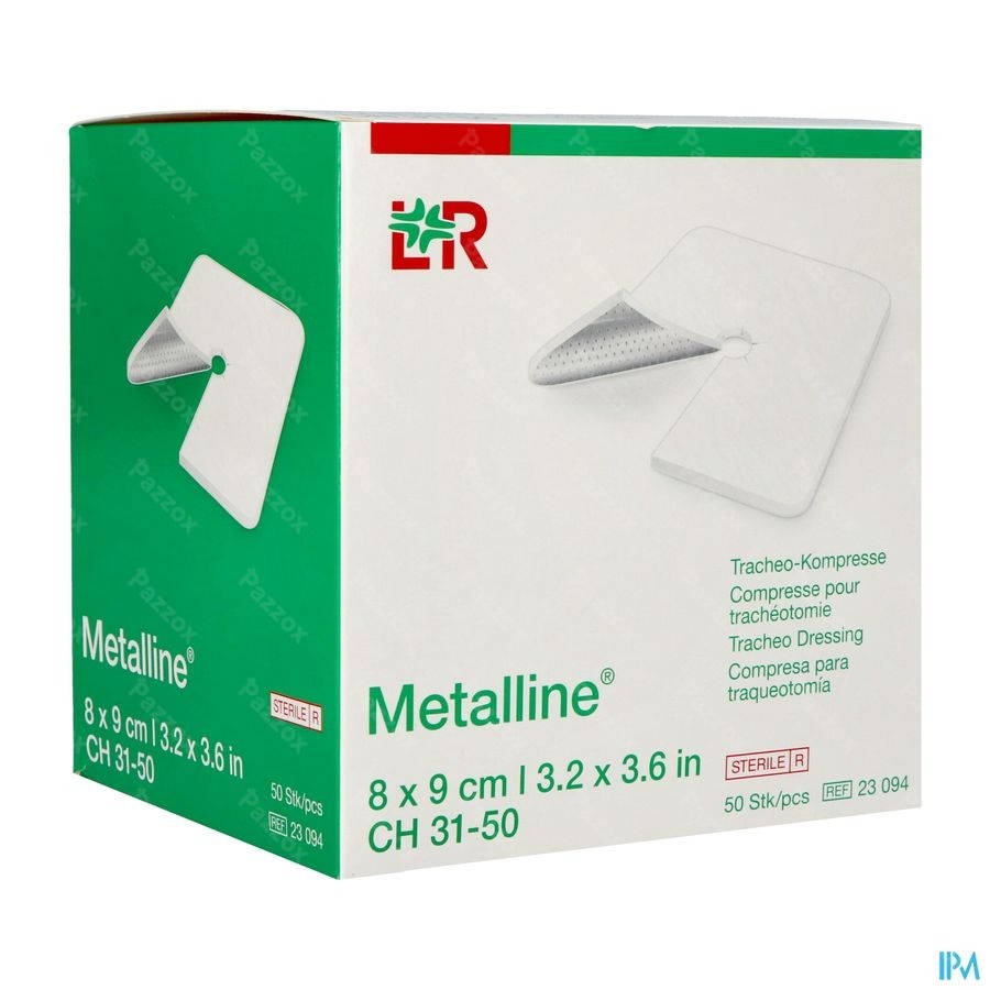 Metalline Compresse Tracheo Ster 8x9cm 50 23094