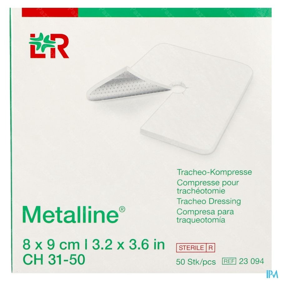 Metalline Compresse Tracheo Ster 8x9cm 50 23094