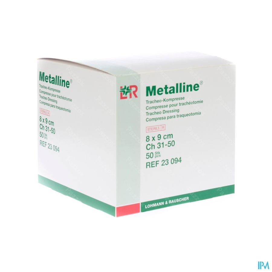 Metalline Compresse Tracheo Ster 8x9cm 50 23094