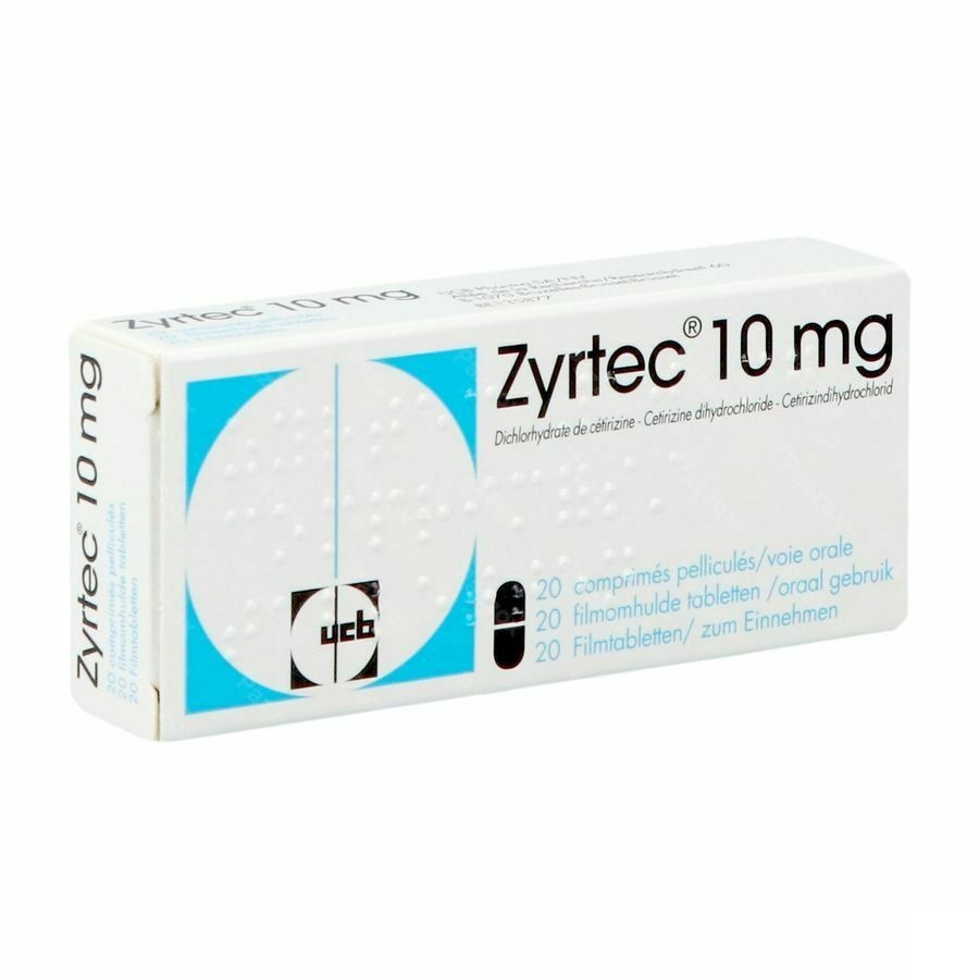 Zyrtec 10mg 20 Comprimés
