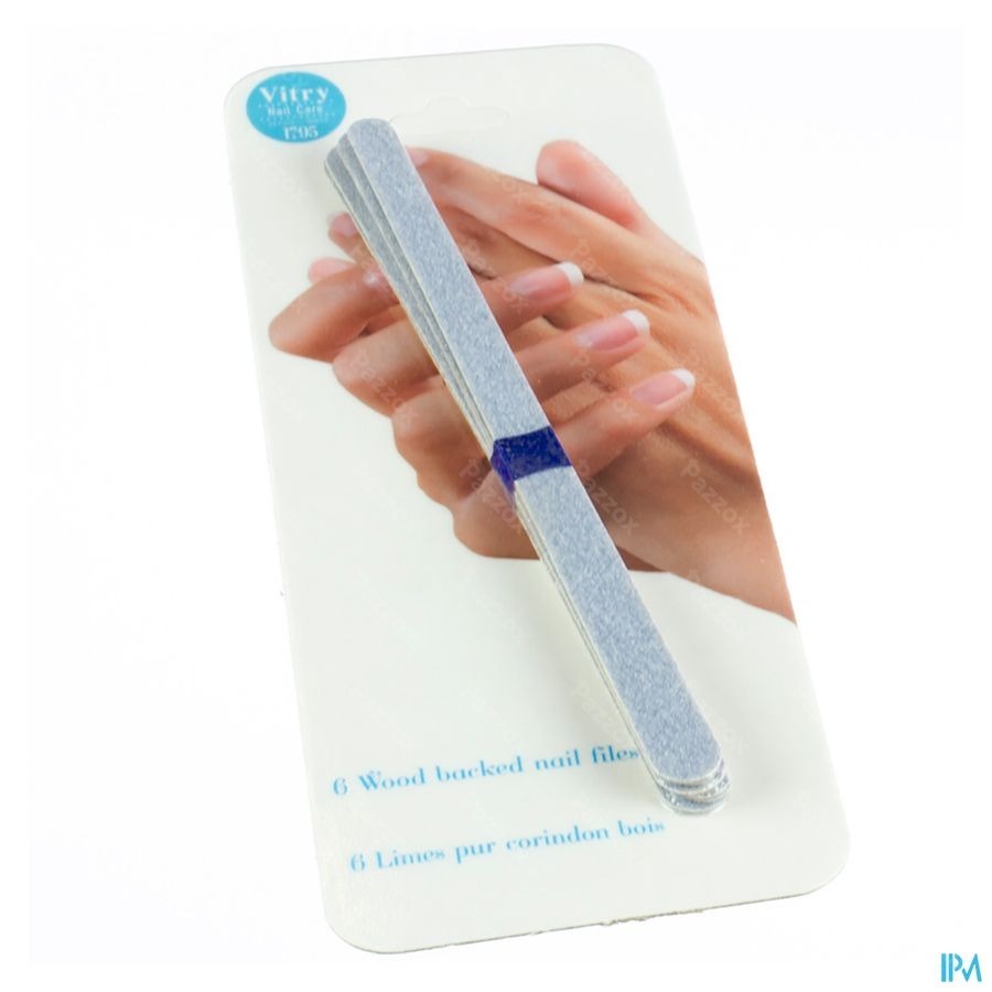 Botte 6 Limes Manucure Bois 17cm + 1 Offerte