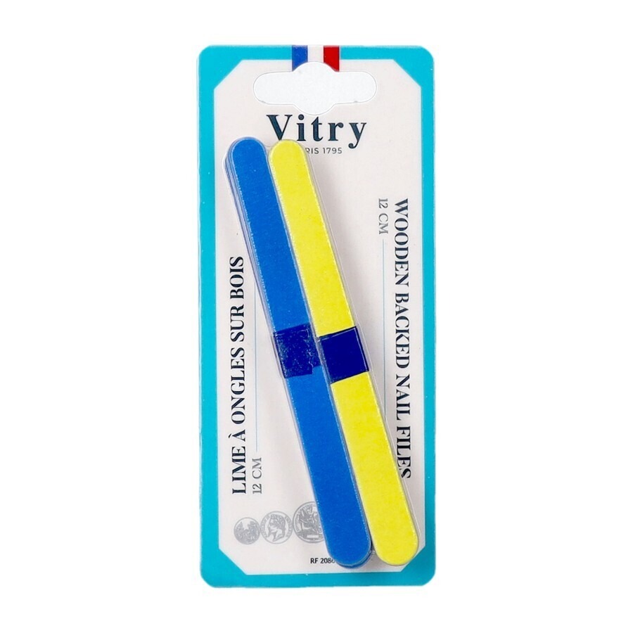 Botte 6 Limes Manucure Bois 12cm Bleu
