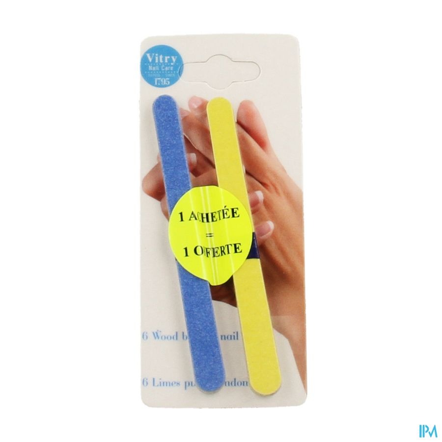 Botte 6 Limes Manucure Bois 12cm Bleu