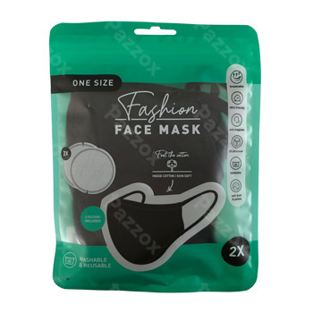 Masque Buccal Avec Filtre Fashion Noir 2x