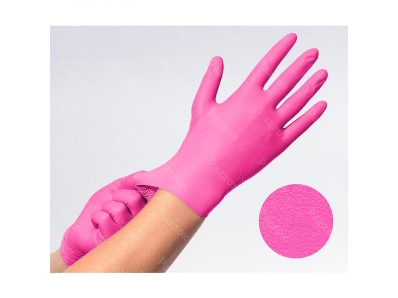 Gants Large Nitrile Rose Non Poudr&eacute; 100 Pi&egrave;ces