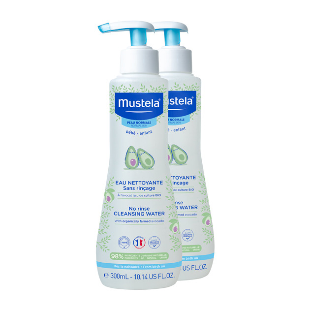 Mustela Eau Nettoyante S/rincage 300ml 1+1 Gratuit