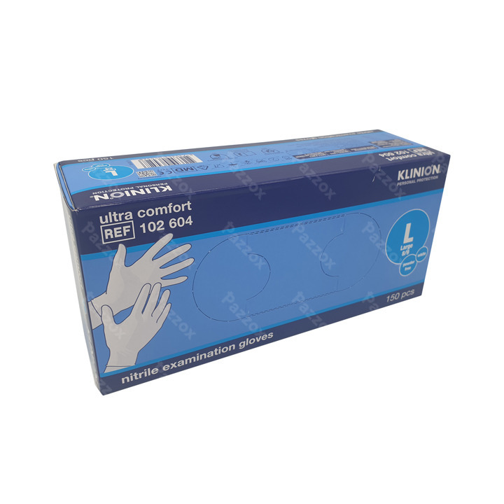 Gants Klinion Large Nitrile Blanc Non Poudre 150 Pieces