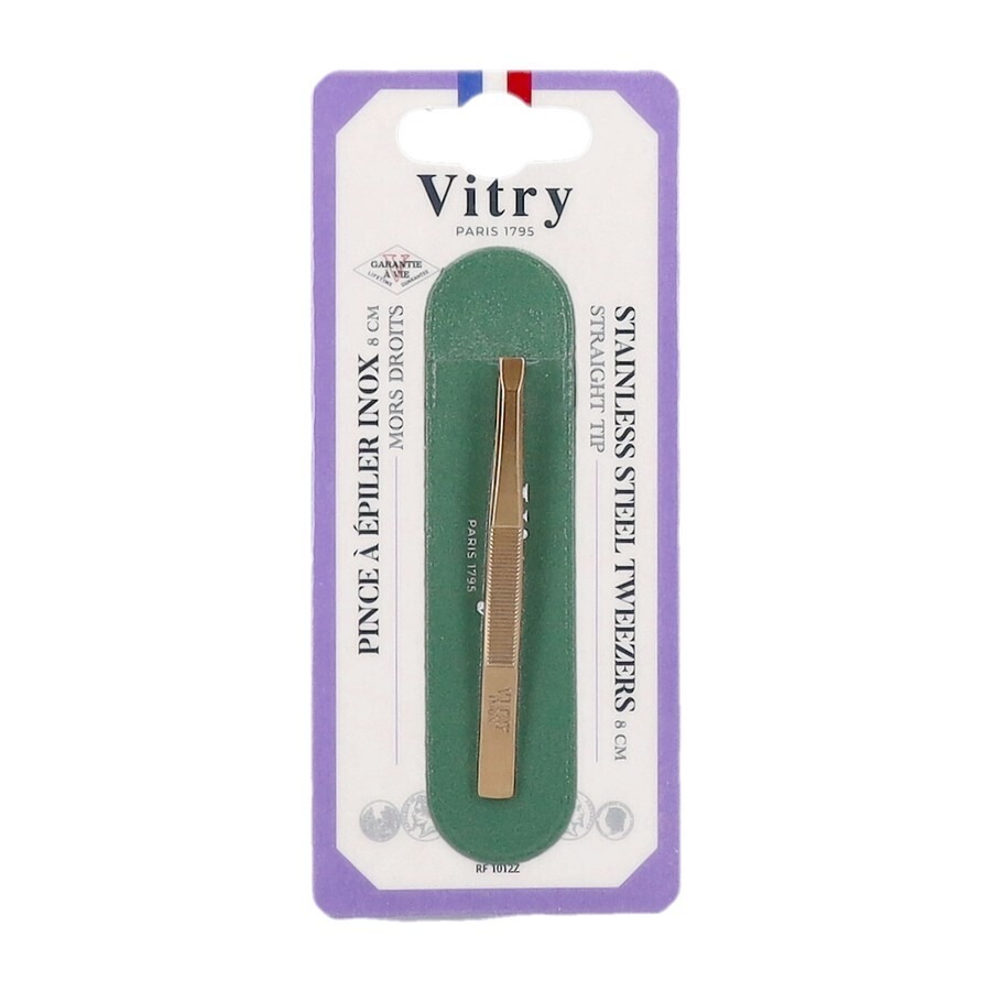 Pince A Epiler Mors Droits Inox Dore