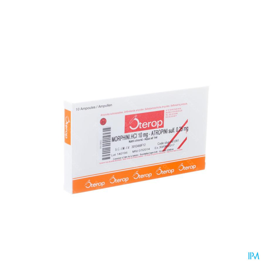 Morphine Hcl 10mg+atr 0,25mg 10x1ml
