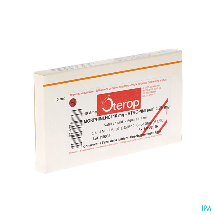 Morphine Hcl 10mg+atr 0,25mg 10x1ml