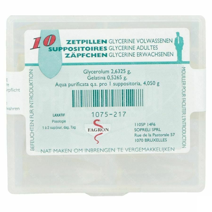 Glycerine Suppo Adulte 10 Fag