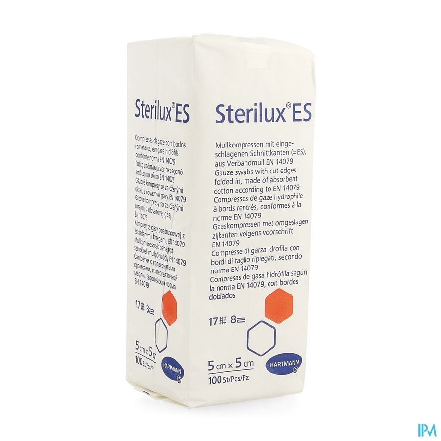 Sterilux Es 5x5cm 8pl.nst. 100 P/s