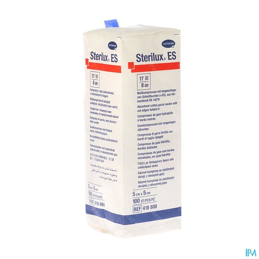 Sterilux Es 5x5cm 8pl.nst. 100 P/s