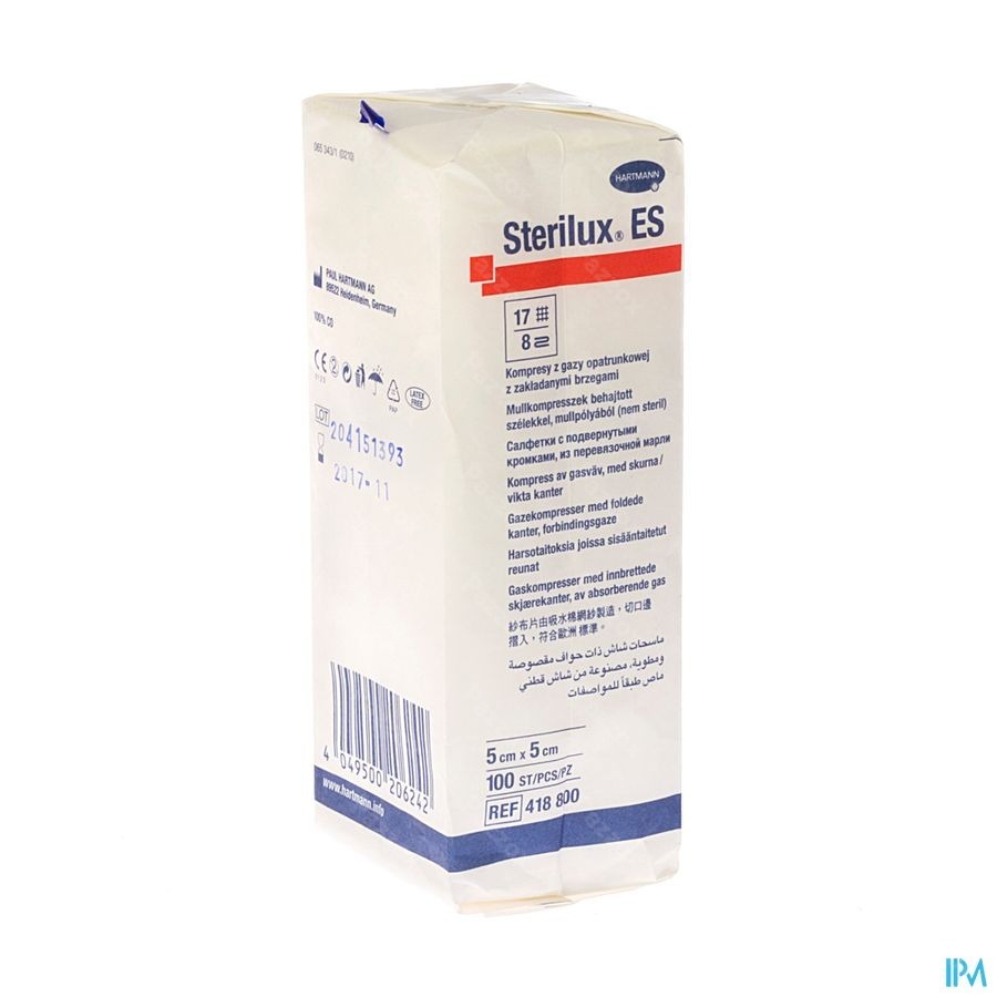 Sterilux Es 5x5cm 8pl.nst. 100 P/s