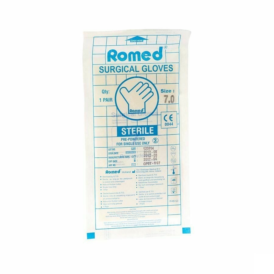 Romed  Gants Stérile Latex Poudré 7.0 1 Pair