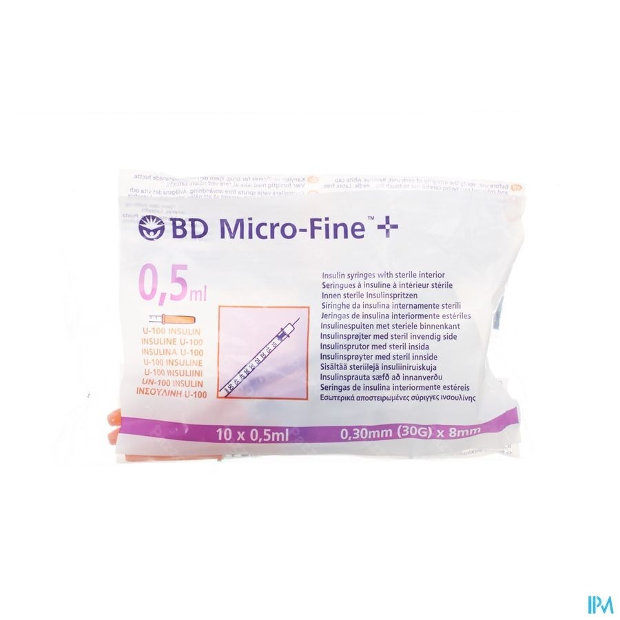 Bd Microfine+ Ser.ins. 0,5ml 30g 8,0mm 10 324825