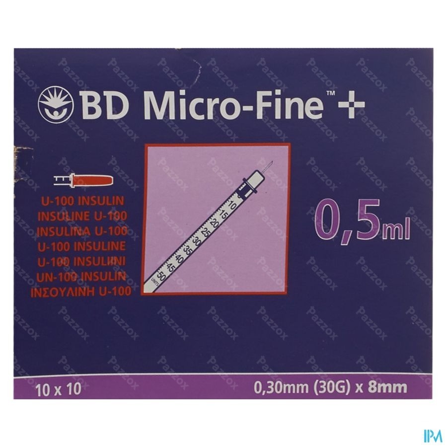 Bd Microfine+ Ser.ins. 0,5ml 30g 8,0mm 100 324825