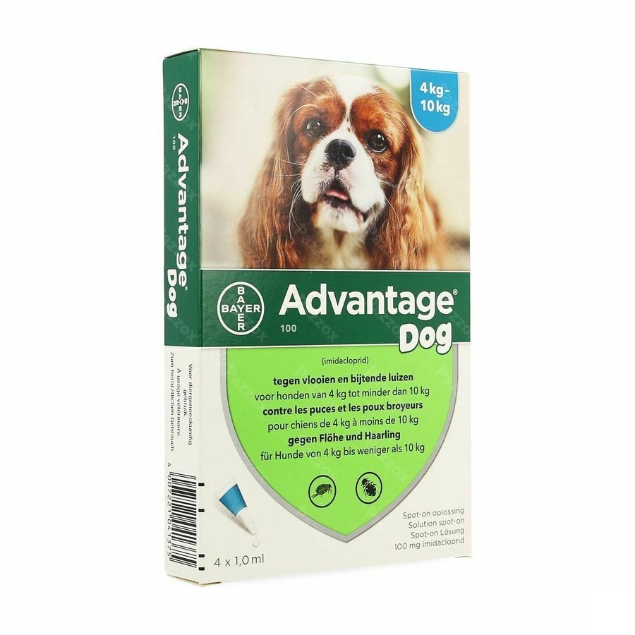 Advantage 100 Chiens 4<10kg 4x1,0ml