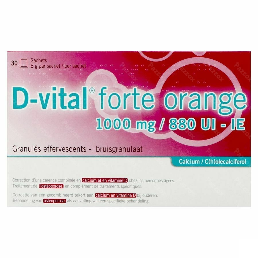 D-vital Forte Orange 1000mg/880ui Sach 30