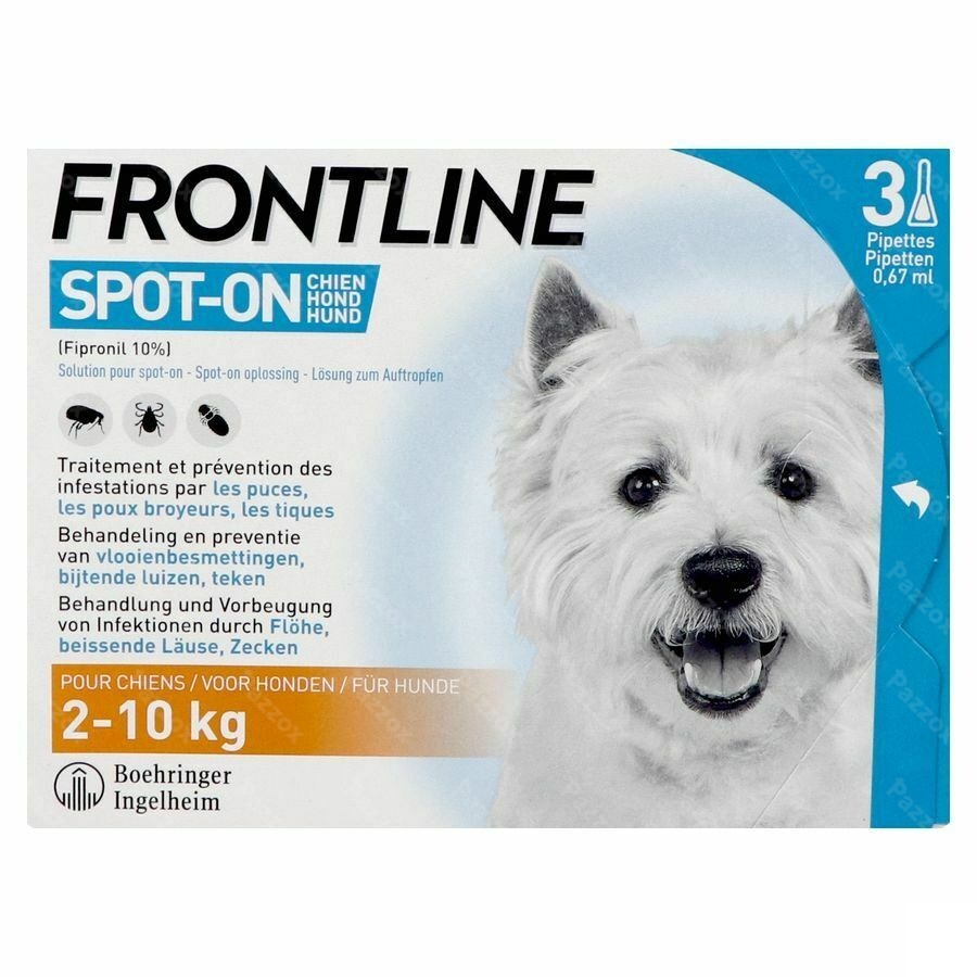 Frontline Spot On Chien 2-10kg Pipet 3x0,67ml