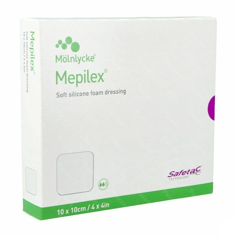Mepilex Pans Mousse Sil Abs Ster 10x10cm 5 294100