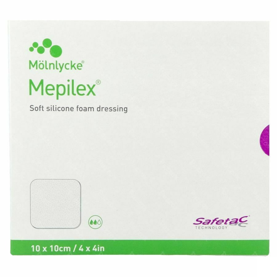 Mepilex Pans Mousse Sil Abs Ster 10x10cm 5 294100