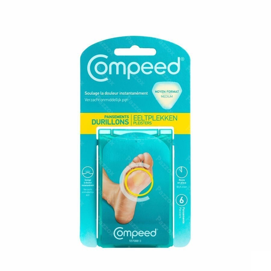 Compeed Pansement Durillons Pieds Medium 6 Pièces