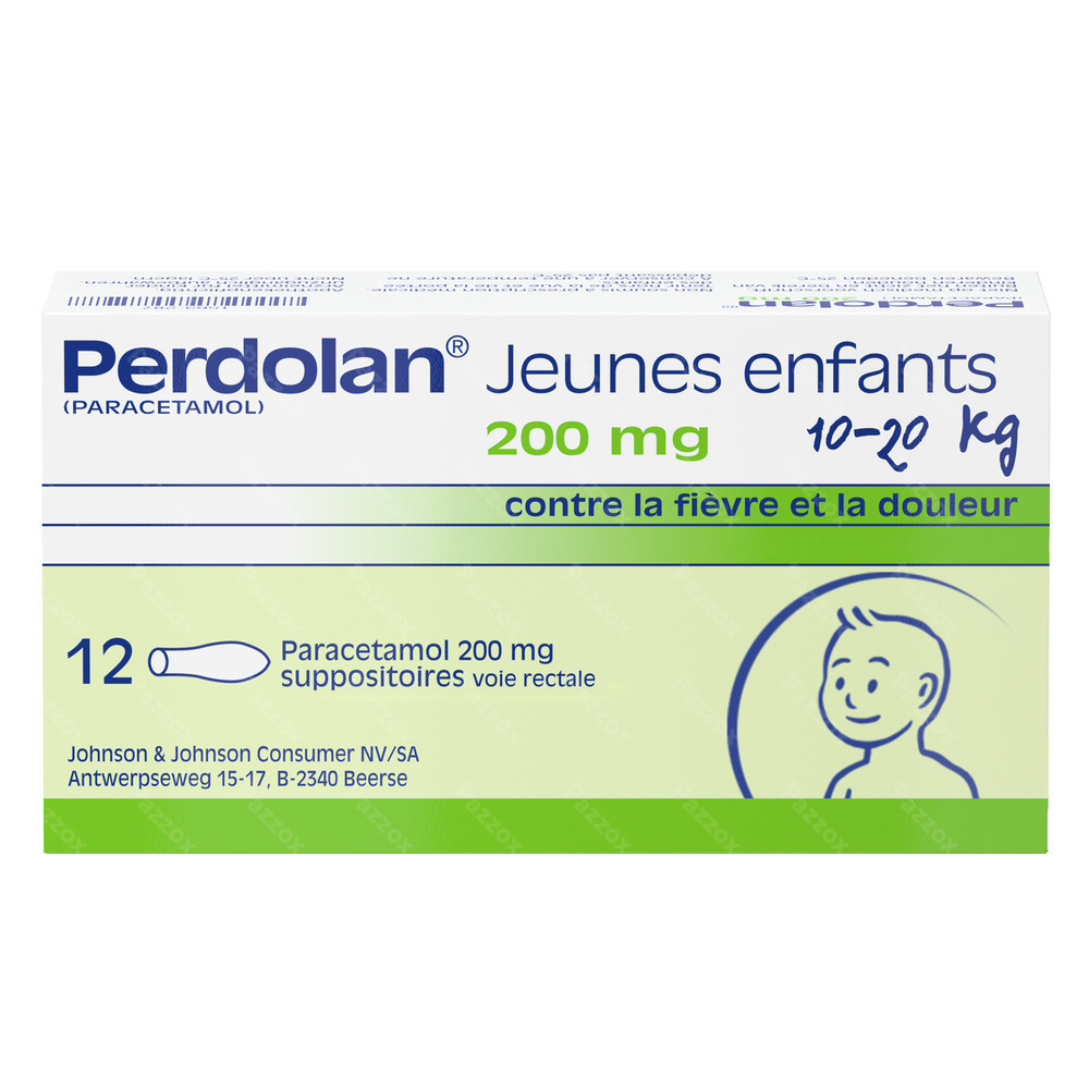 Perdolan Supp Jeun Enf 12x200mg