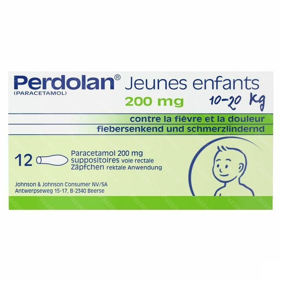Perdolan Supp Jeun Enf 12x200mg