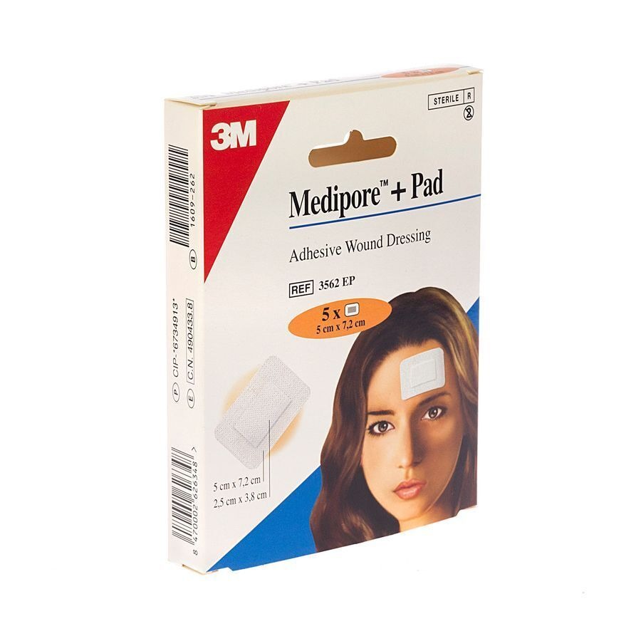 Medipore + Pad 3m 5x 7,2cm 5 3562p