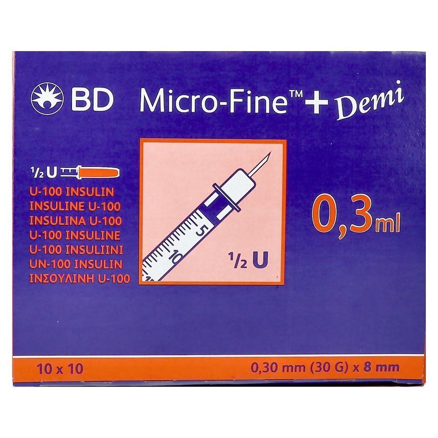 Bd Microfine+ Ser.ins.demi 0,3ml 30g 8mm100 324826
